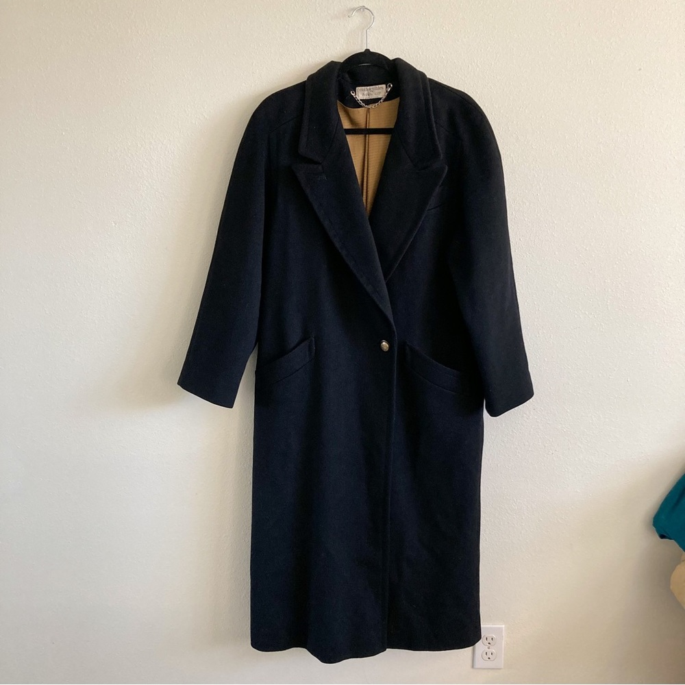 Vintage Long Black Wool Coat